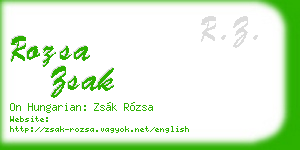 rozsa zsak business card