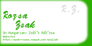 rozsa zsak business card